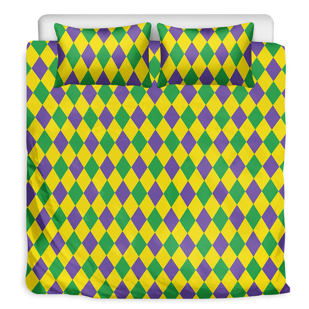 Harlequin Mardi Gras Pattern Print Duvet Cover Bedding Set