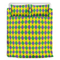 Harlequin Mardi Gras Pattern Print Duvet Cover Bedding Set
