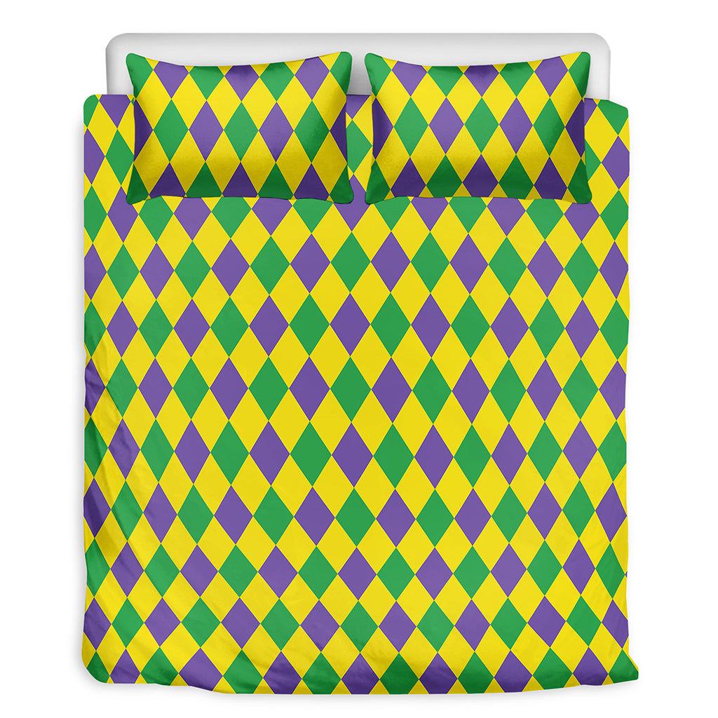 Harlequin Mardi Gras Pattern Print Duvet Cover Bedding Set