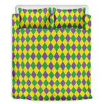 Harlequin Mardi Gras Pattern Print Duvet Cover Bedding Set