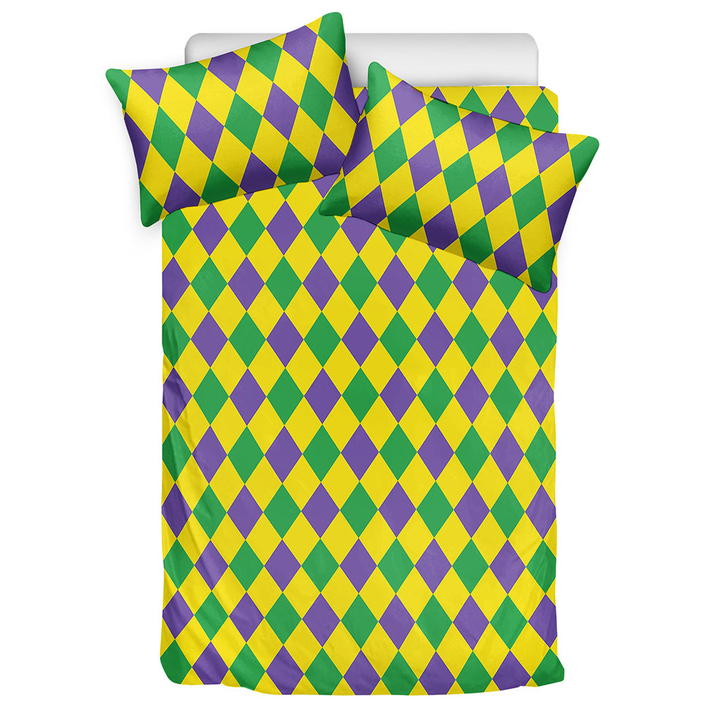 Harlequin Mardi Gras Pattern Print Duvet Cover Bedding Set