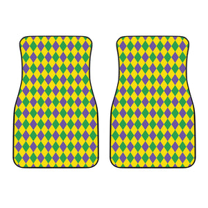 Harlequin Mardi Gras Pattern Print Front Car Floor Mats