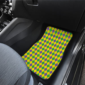 Harlequin Mardi Gras Pattern Print Front Car Floor Mats