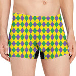 Harlequin Mardi Gras Pattern Print Men's Boxer Briefs