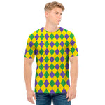 Harlequin Mardi Gras Pattern Print Men's T-Shirt