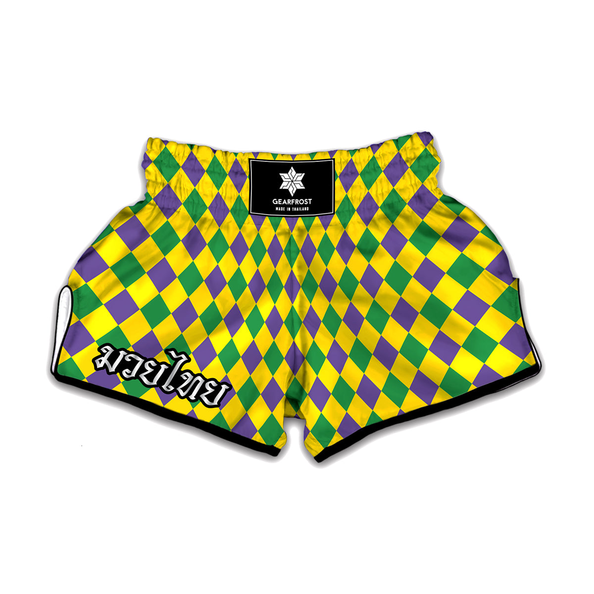 Harlequin Mardi Gras Pattern Print Muay Thai Boxing Shorts