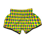 Harlequin Mardi Gras Pattern Print Muay Thai Boxing Shorts