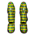 Harlequin Mardi Gras Pattern Print Muay Thai Shin Guards