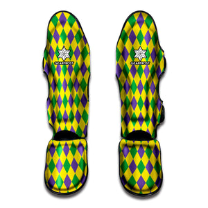 Harlequin Mardi Gras Pattern Print Muay Thai Shin Guard