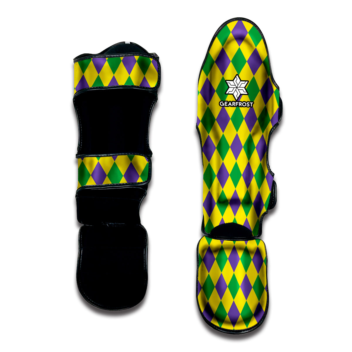 Harlequin Mardi Gras Pattern Print Muay Thai Shin Guard