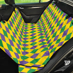 Harlequin Mardi Gras Pattern Print Pet Car Back Seat Cover