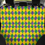 Harlequin Mardi Gras Pattern Print Pet Car Back Seat Cover