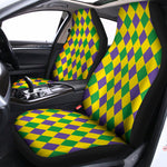 Harlequin Mardi Gras Pattern Print Universal Fit Car Seat Covers