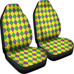 Harlequin Mardi Gras Pattern Print Universal Fit Car Seat Covers