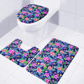 Hawaii Exotic Flowers Pattern Print 3 Piece Bath Mat Set