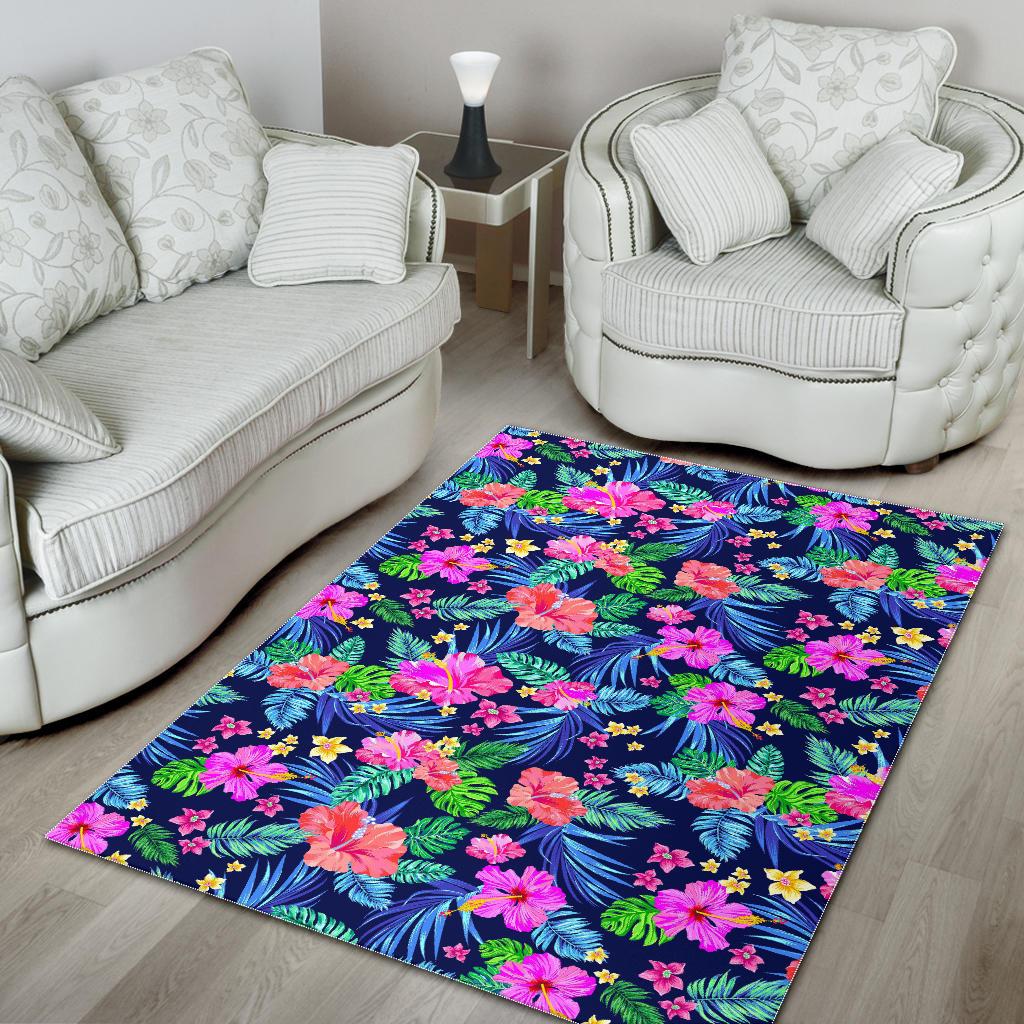 Hawaii Exotic Flowers Pattern Print Area Rug GearFrost