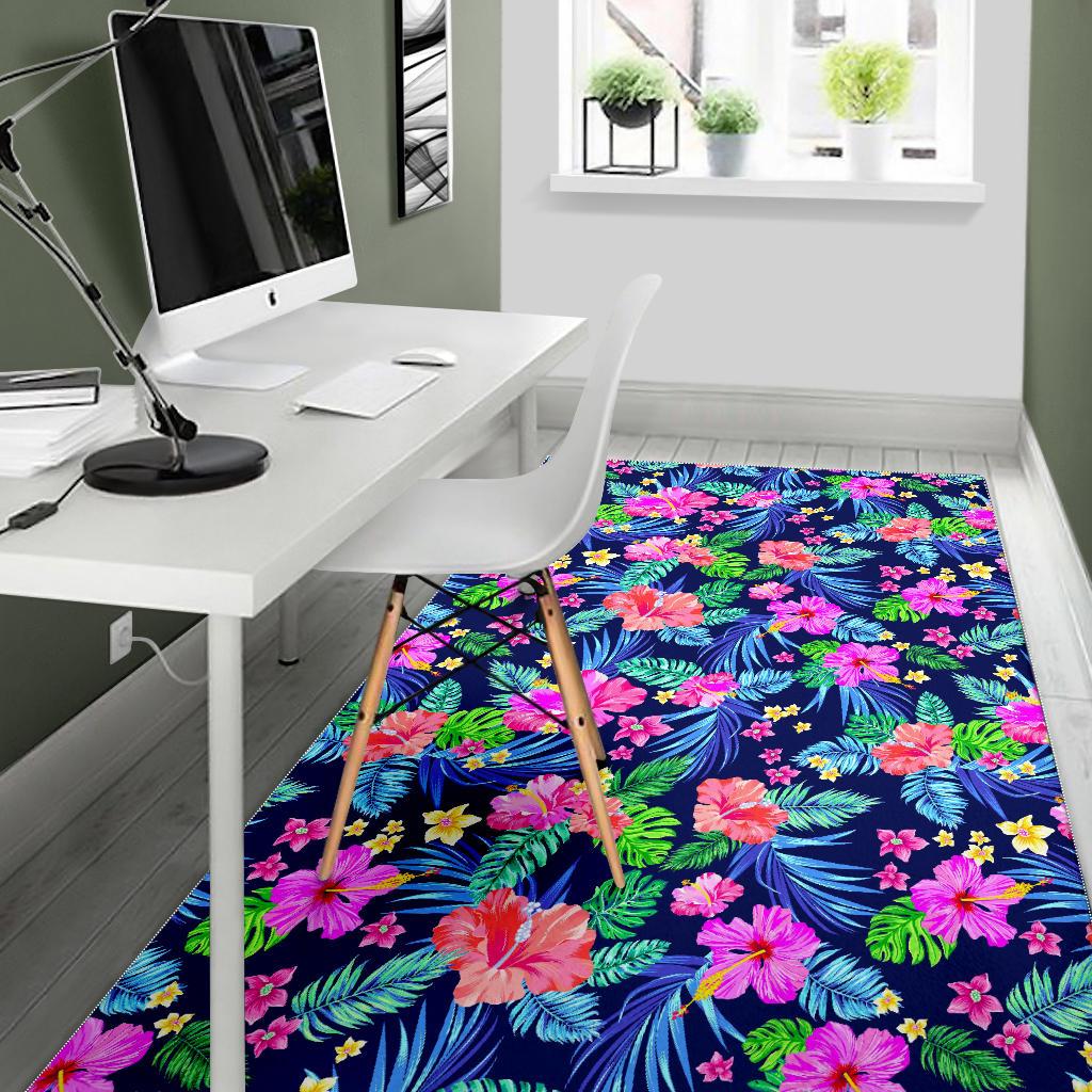 Hawaii Exotic Flowers Pattern Print Area Rug GearFrost