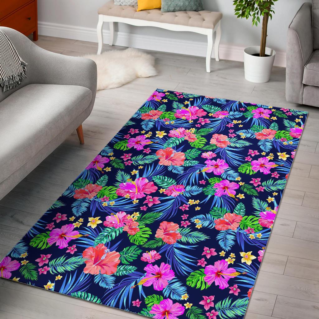 Hawaii Exotic Flowers Pattern Print Area Rug GearFrost