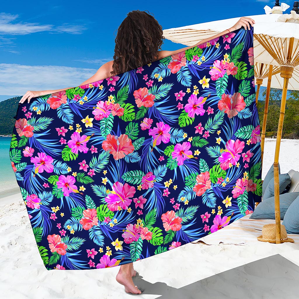Hawaii Exotic Flowers Pattern Print Beach Sarong Wrap