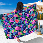 Hawaii Exotic Flowers Pattern Print Beach Sarong Wrap