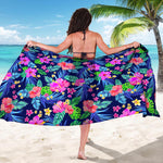 Hawaii Exotic Flowers Pattern Print Beach Sarong Wrap