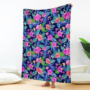 Hawaii Exotic Flowers Pattern Print Blanket