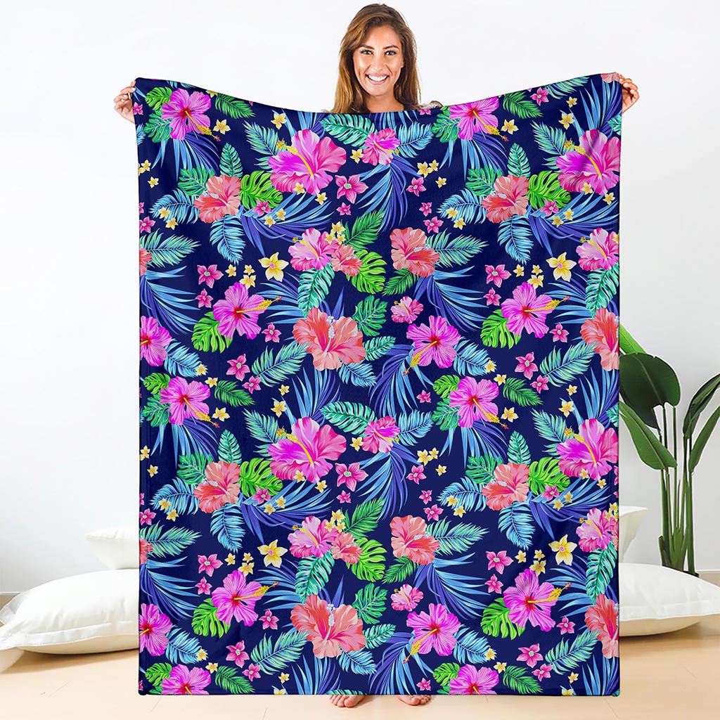 Hawaii Exotic Flowers Pattern Print Blanket