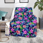 Hawaii Exotic Flowers Pattern Print Blanket