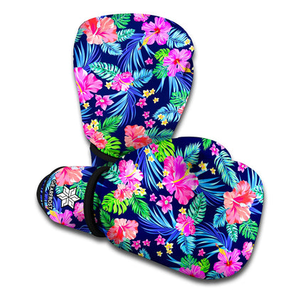 Hawaii Exotic Flowers Pattern Print Boxing Gloves