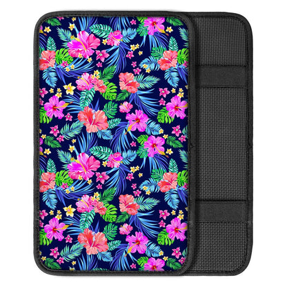 Hawaii Exotic Flowers Pattern Print Car Center Console Cover