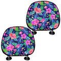 Hawaii Exotic Flowers Pattern Print Car Headrest Covers