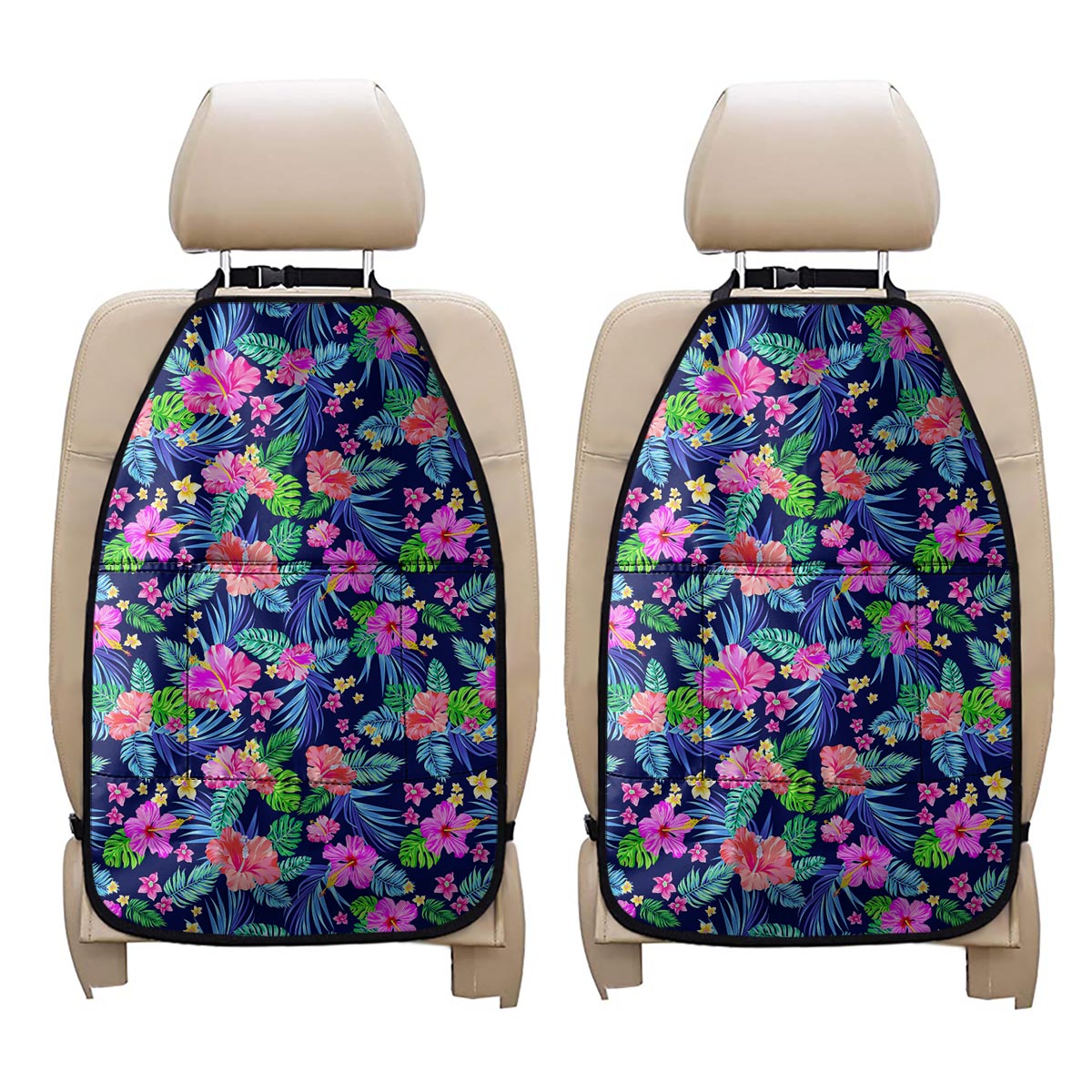 Hawaii Exotic Flowers Pattern Print Car Seat Organizers
