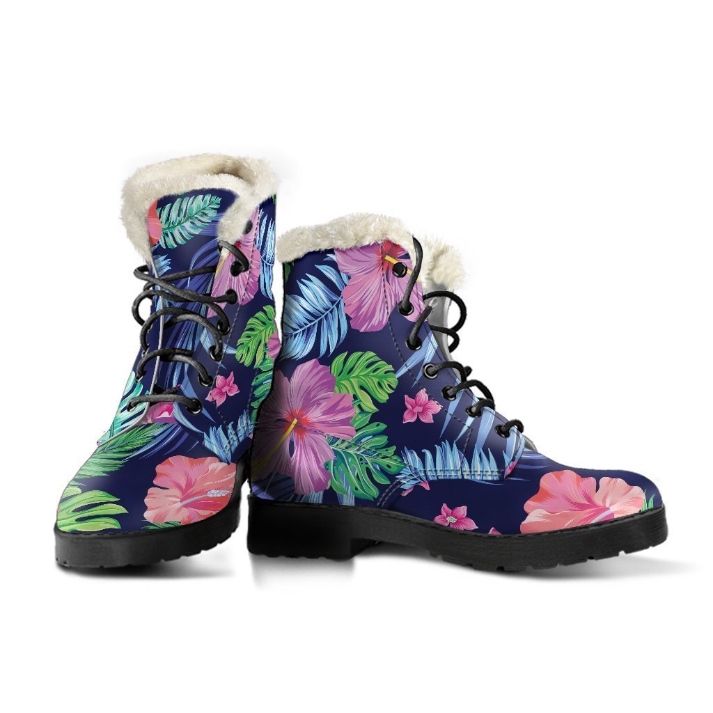 Hawaii Exotic Flowers Pattern Print Comfy Boots GearFrost