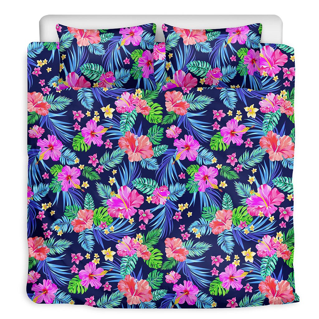 Hawaii Exotic Flowers Pattern Print Duvet Cover Bedding Set