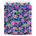 Hawaii Exotic Flowers Pattern Print Duvet Cover Bedding Set