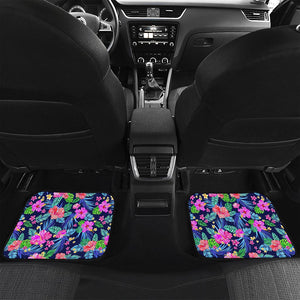 Hawaii Exotic Flowers Pattern Print Front and Back Car Floor Mats