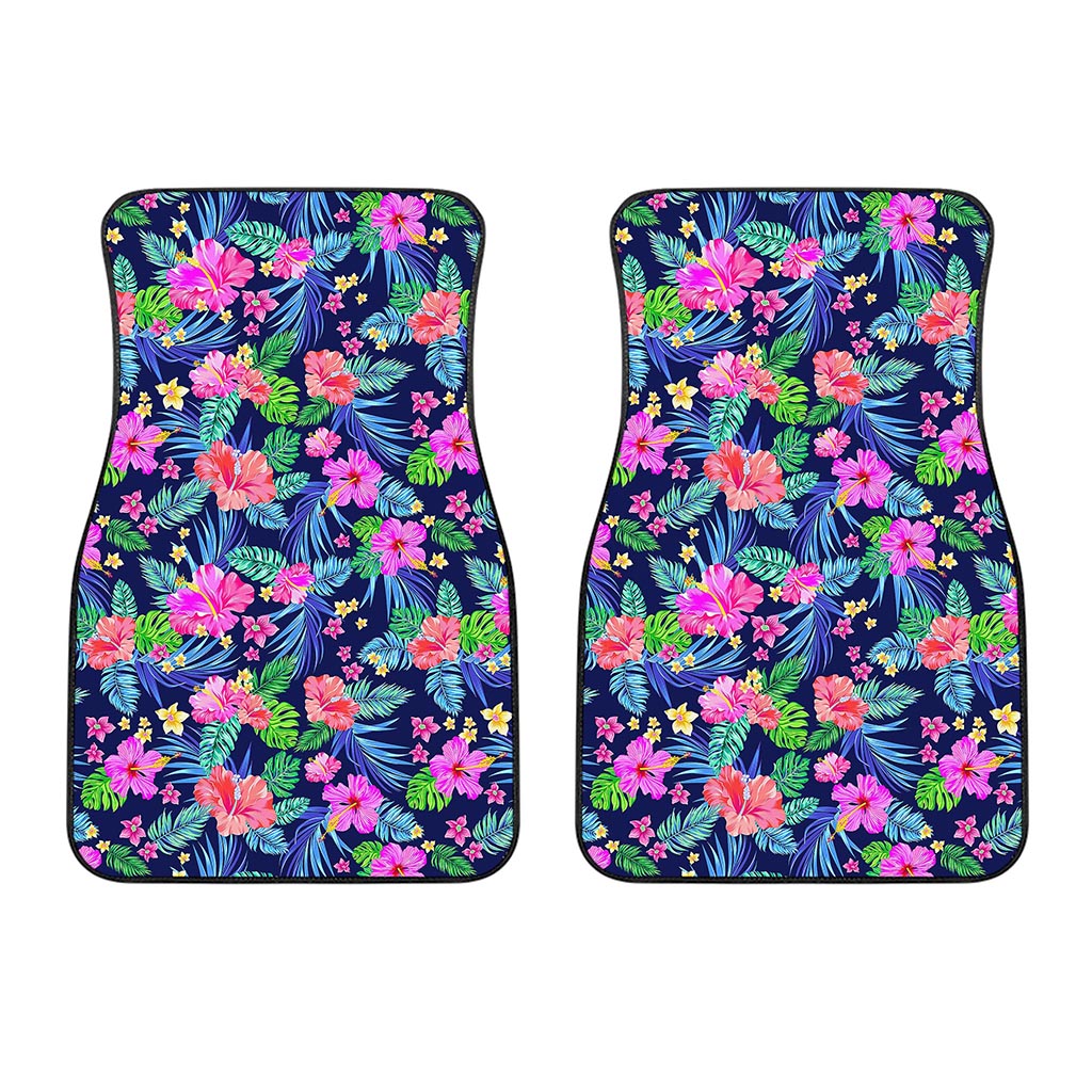 Hawaii Exotic Flowers Pattern Print Front Car Floor Mats