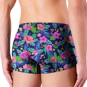 Hawaii Exotic Flowers Pattern Print Men's Boxer Briefs