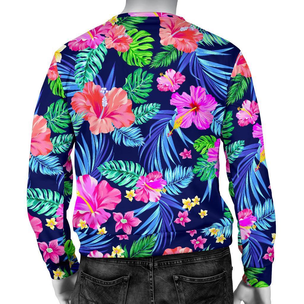 Hawaii Exotic Flowers Pattern Print Men's Crewneck Sweatshirt GearFrost