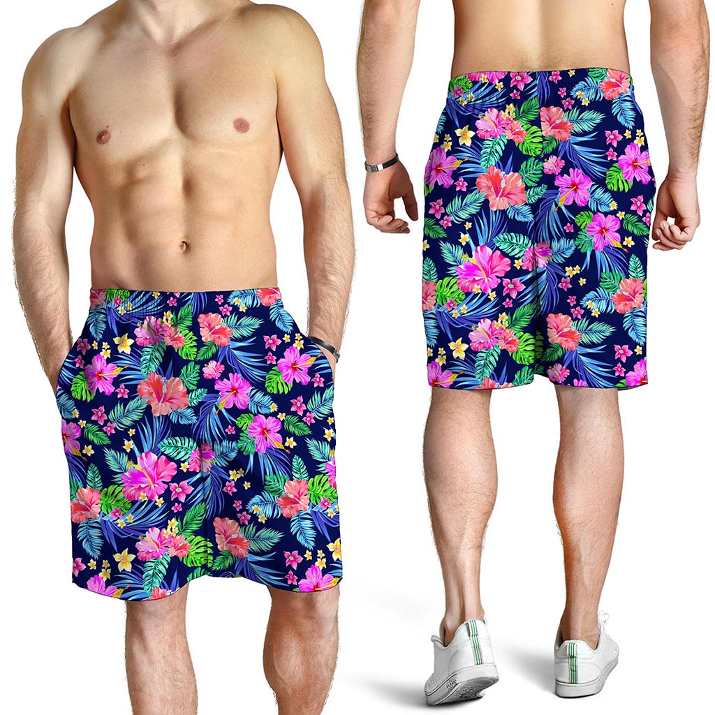 Hawaii Exotic Flowers Pattern Print Men's Shorts