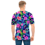 Hawaii Exotic Flowers Pattern Print Men's T-Shirt