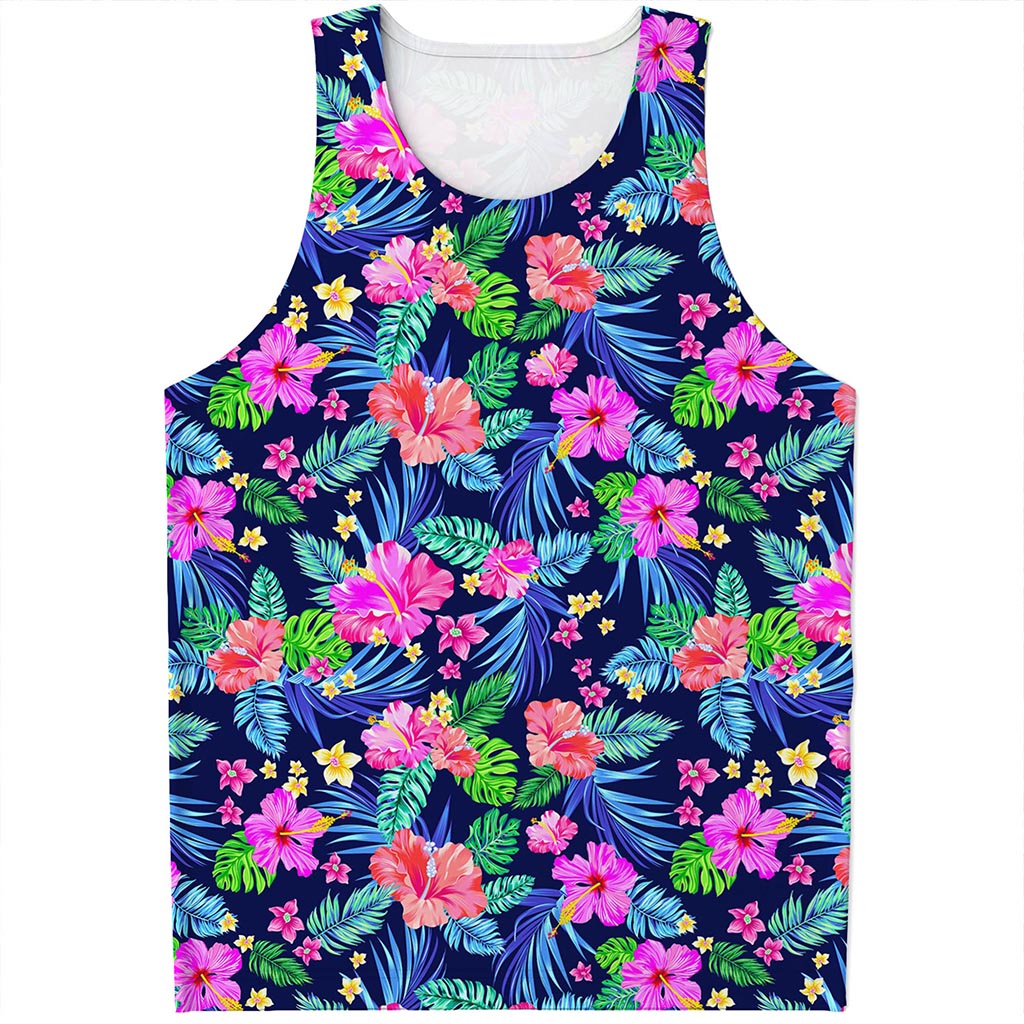 Hawaii Exotic Flowers Pattern Print Men's Tank Top