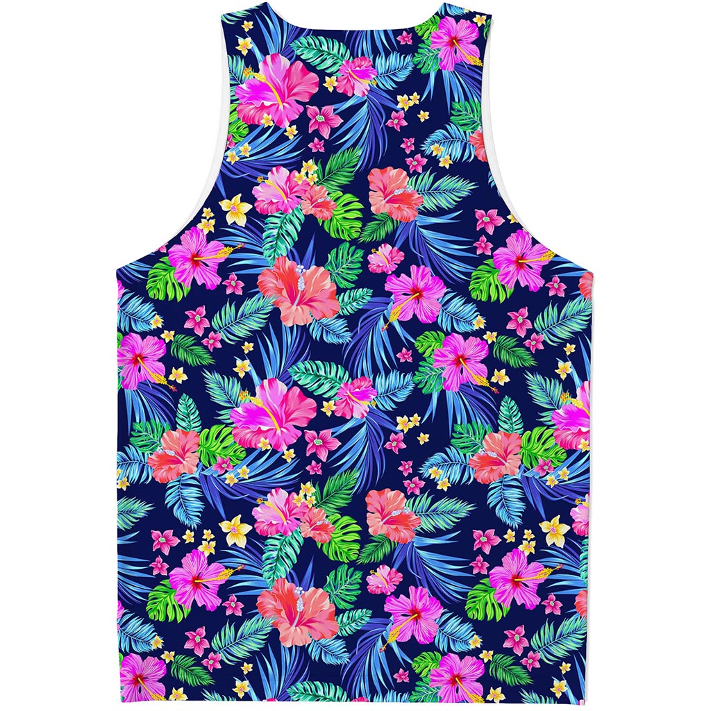 Hawaii Exotic Flowers Pattern Print Men's Tank Top