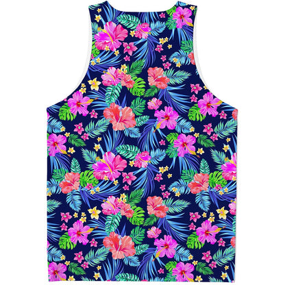 Hawaii Exotic Flowers Pattern Print Men's Tank Top