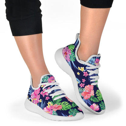 Hawaii Exotic Flowers Pattern Print Mesh Knit Shoes GearFrost