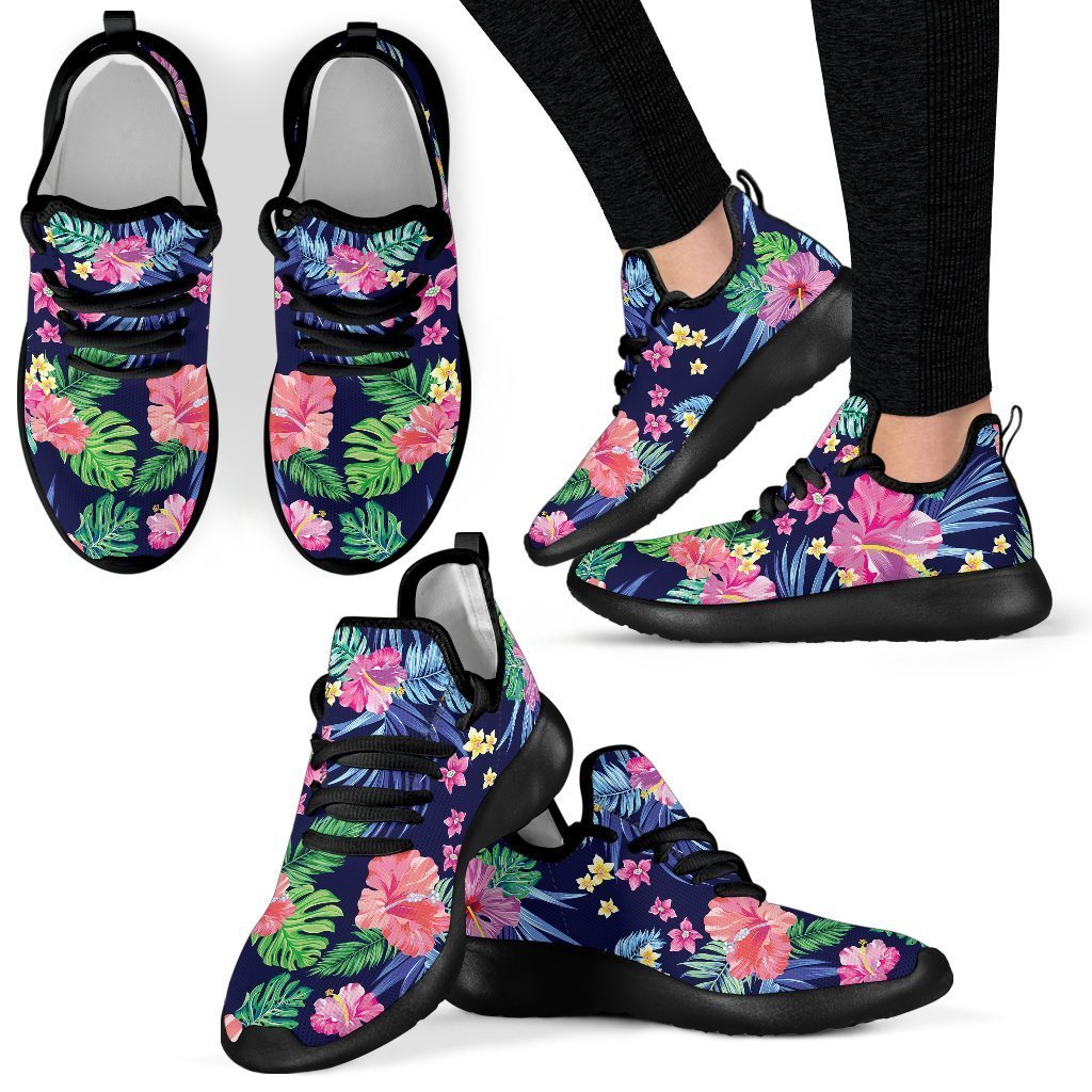 Hawaii Exotic Flowers Pattern Print Mesh Knit Shoes GearFrost