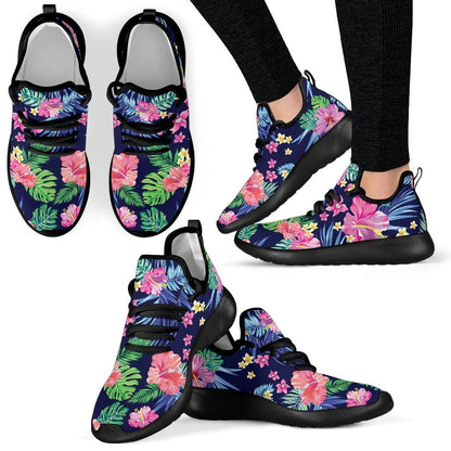 Hawaii Exotic Flowers Pattern Print Mesh Knit Shoes GearFrost