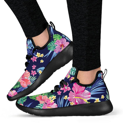 Hawaii Exotic Flowers Pattern Print Mesh Knit Shoes GearFrost
