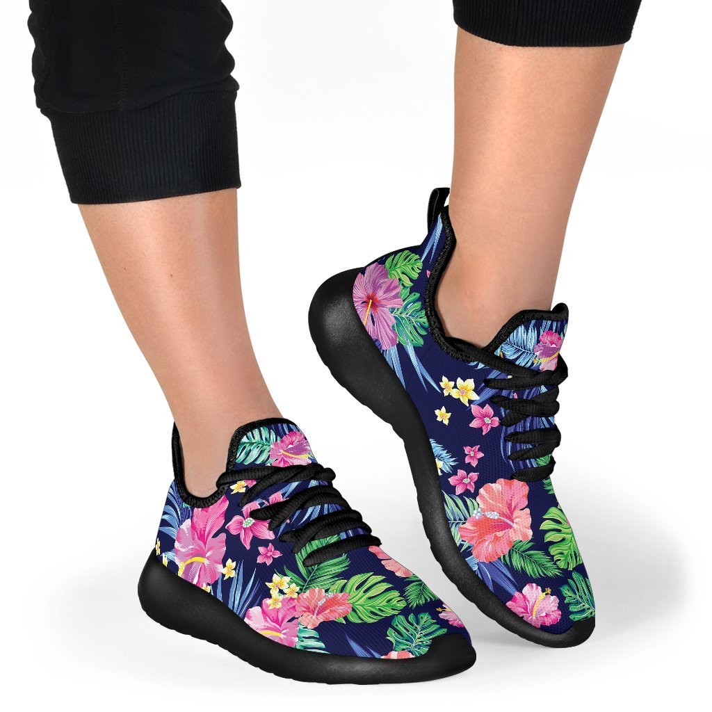 Hawaii Exotic Flowers Pattern Print Mesh Knit Shoes GearFrost