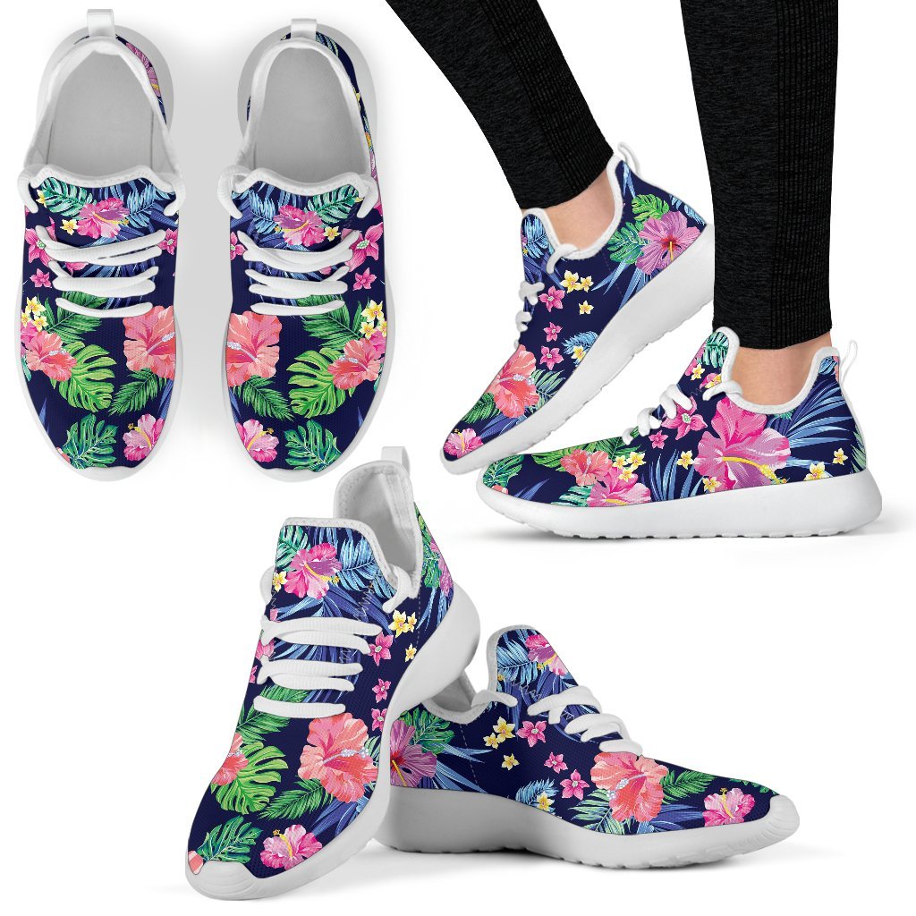 Hawaii Exotic Flowers Pattern Print Mesh Knit Shoes GearFrost